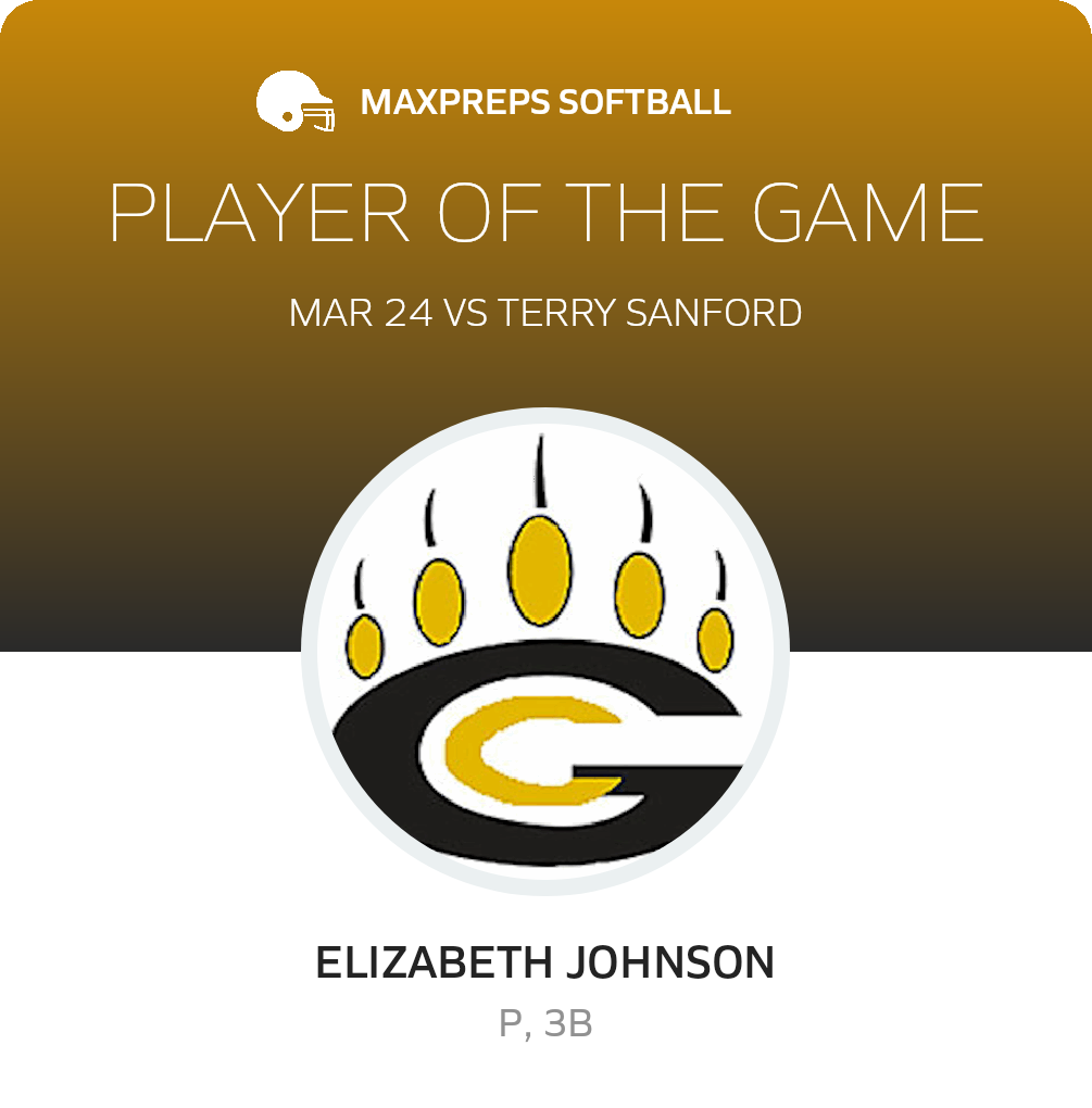 #10 Elizabeth Johnson Player of the Game badge