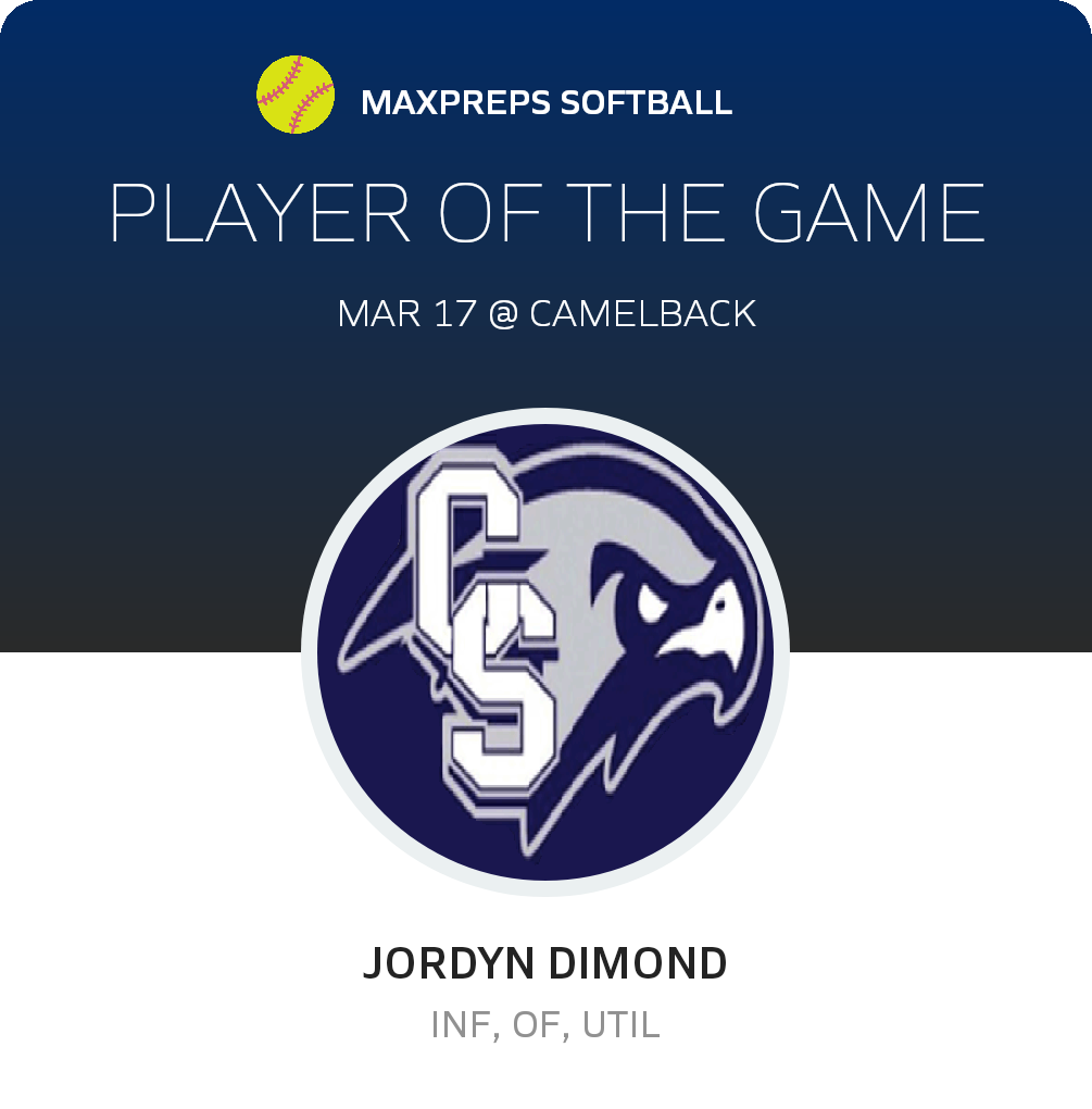 #1 Jordyn Dimond Player of the Game badge