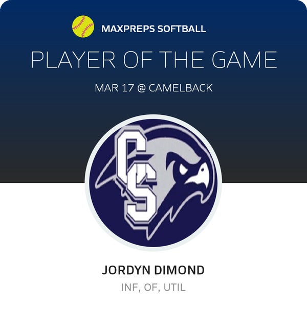 #1 Jordyn Dimond Player of the Game badge