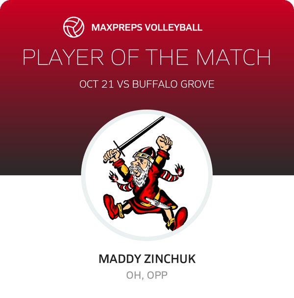#10 Maddy Zinchuk Player of the Game badge