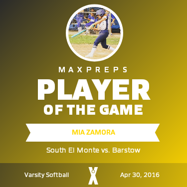 #1 Mia Zamora Player of the Game badge