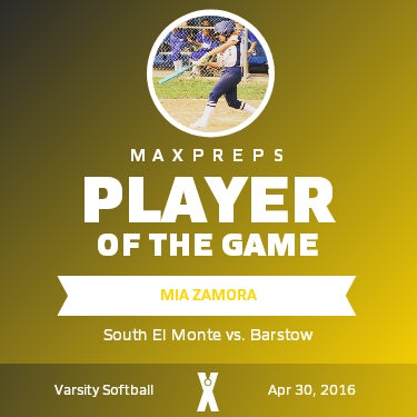 #1 Mia Zamora Player of the Game badge