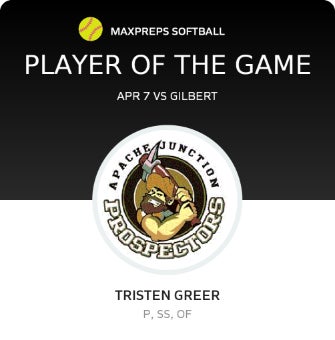 #5 Tristen Greer Player of the Game badge