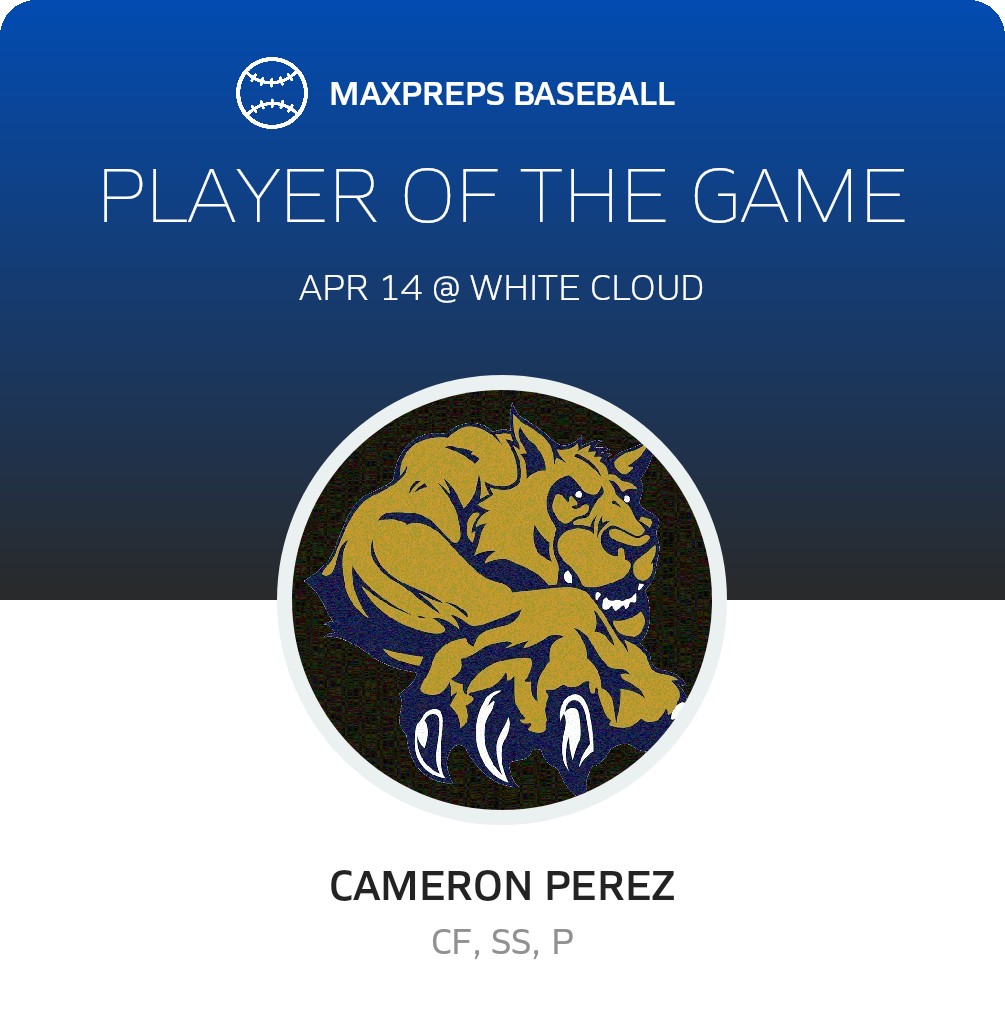 #2 Cameron Perez Player of the Game badge