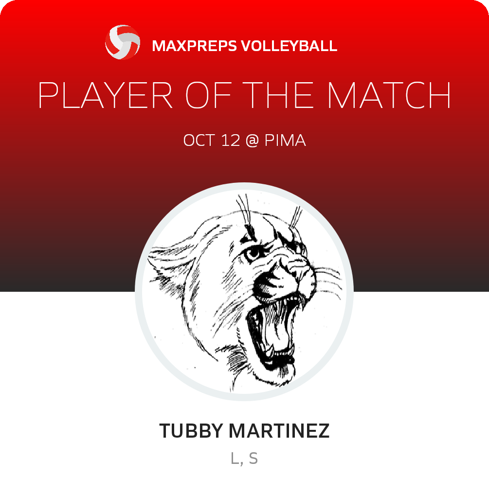 #10 Tubby Martinez Player of the Game badge