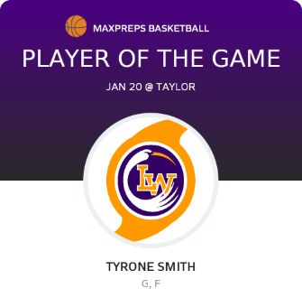 #22 Tyrone Smith Player of the Game badge