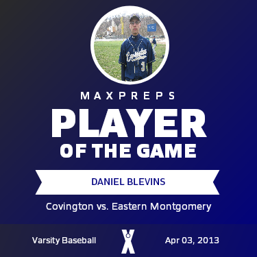 #3 Daniel Blevins Player of the Game badge