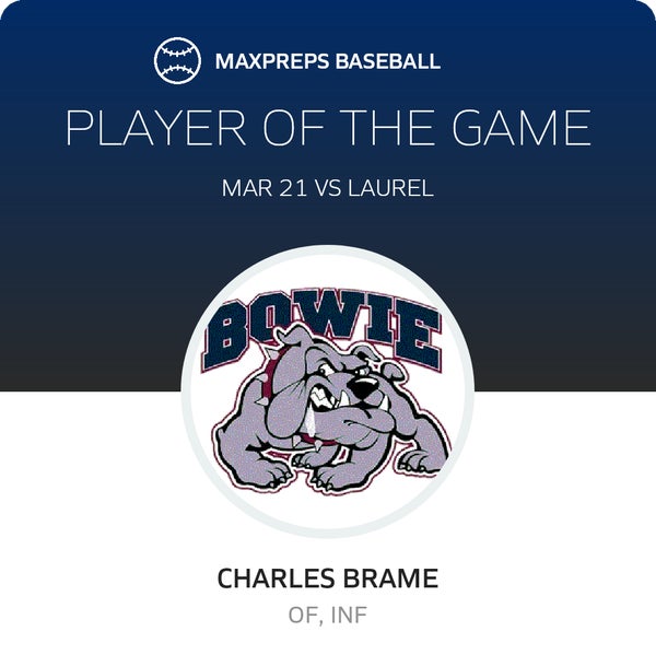 #4 Charles Brame Player of the Game badge