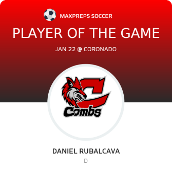 #3 Daniel Rubalcava Player of the Game badge