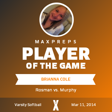 #12 Brianna Cole Player of the Game badge