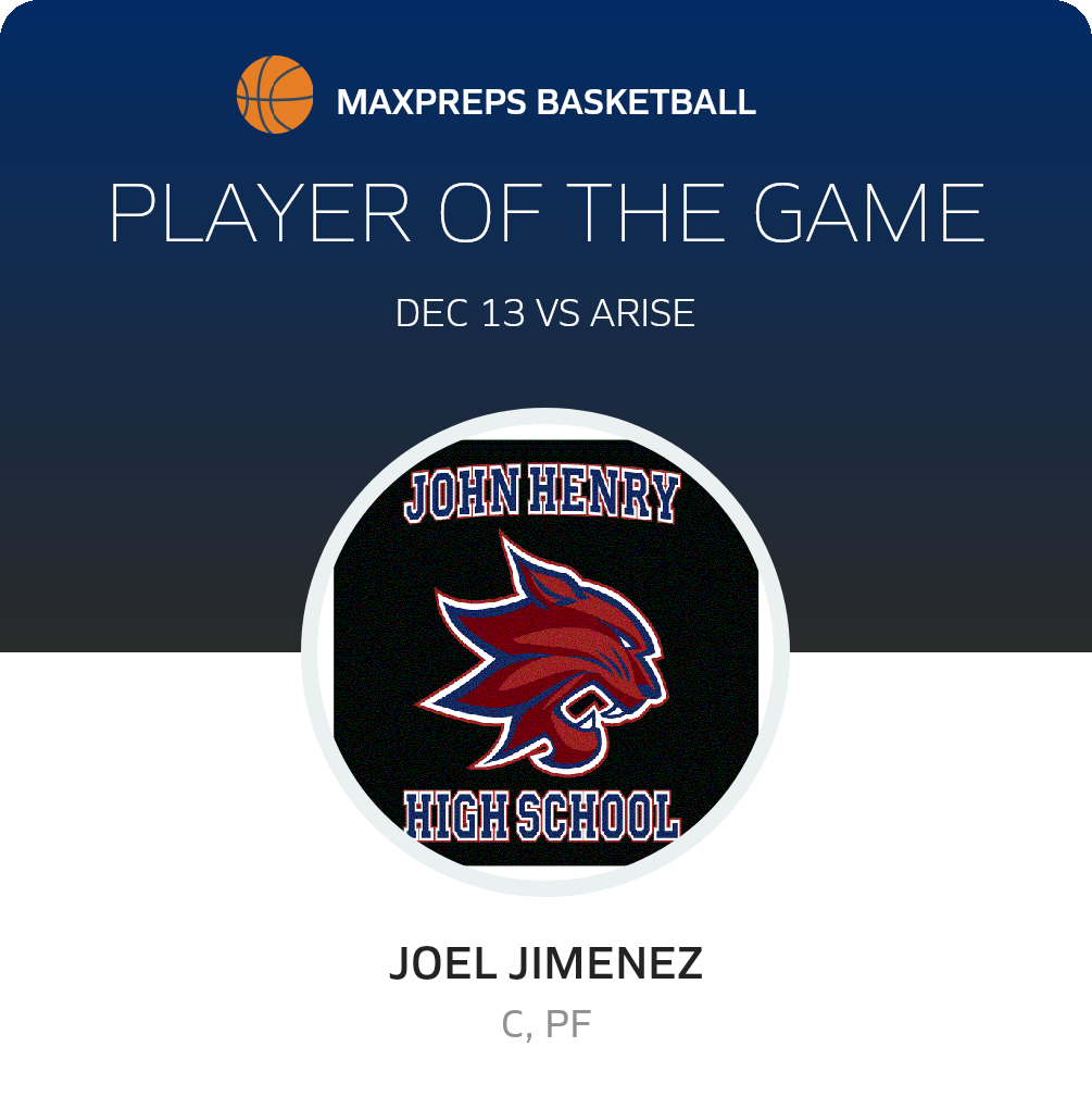 #24 Joel Jimenez Player of the Game badge