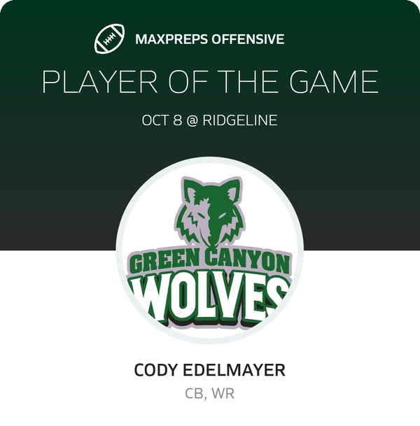 #1 Cody Edelmayer Player of the Game badge