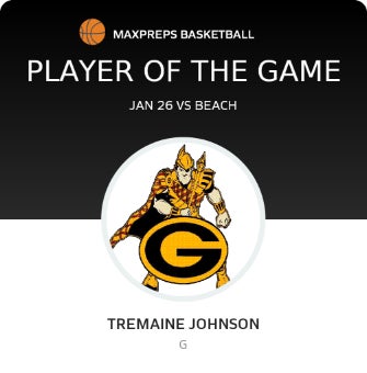 #11 Tremaine Johnson Player of the Game badge