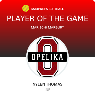#2 Nylen Thomas Player of the Game badge