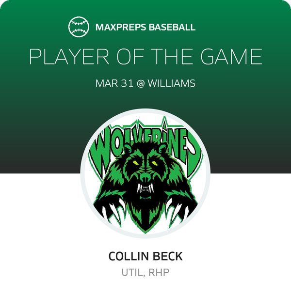 #10 Collin Beck Player of the Game badge