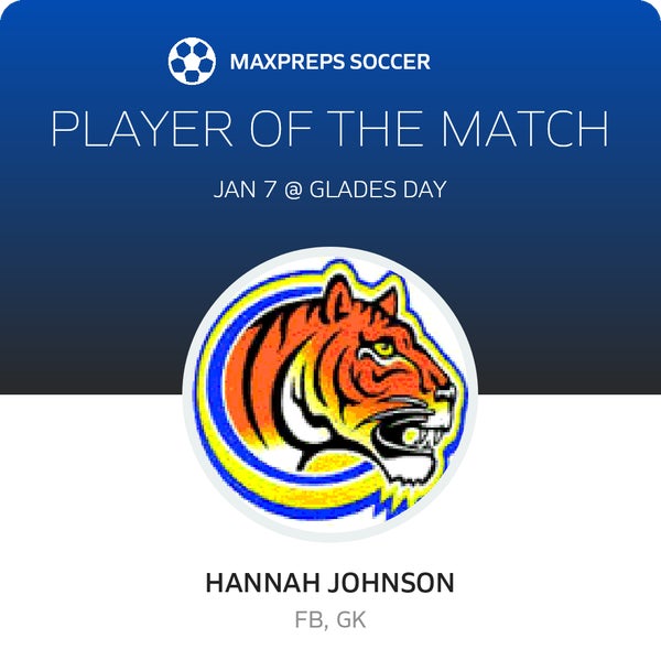 #0 Hannah Johnson Player of the Game badge