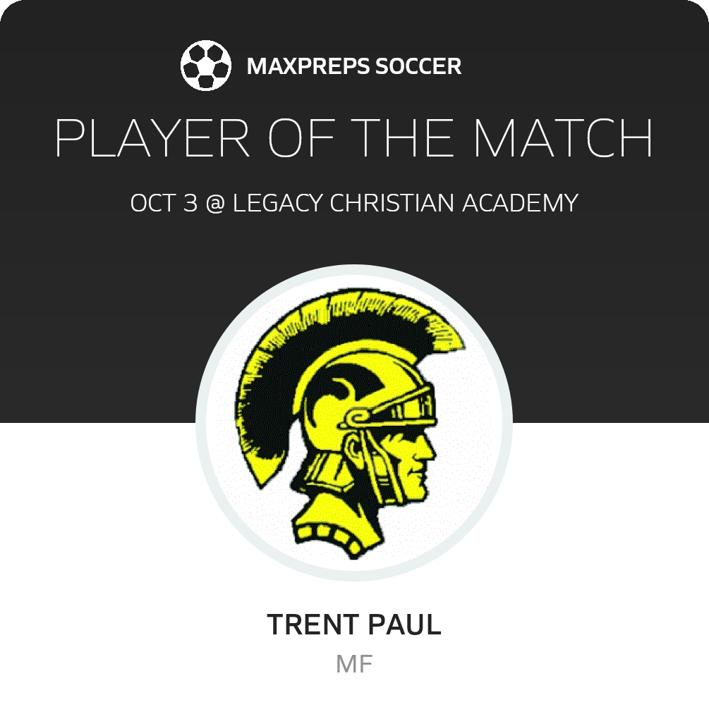 #1 Trent Paul Player of the Game badge