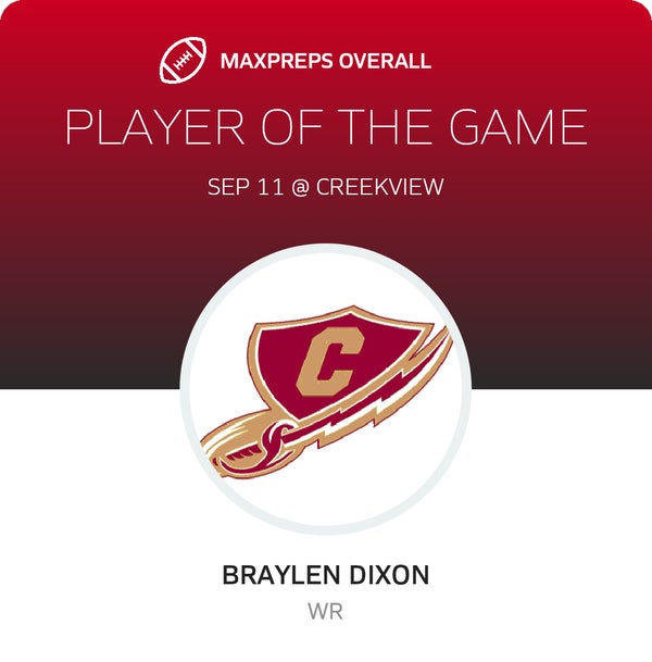 #2 Braylen Dixon Player of the Game badge