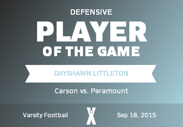 #2 Dayshawn Littleton Player of the Game badge