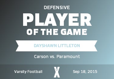 #2 Dayshawn Littleton Player of the Game badge