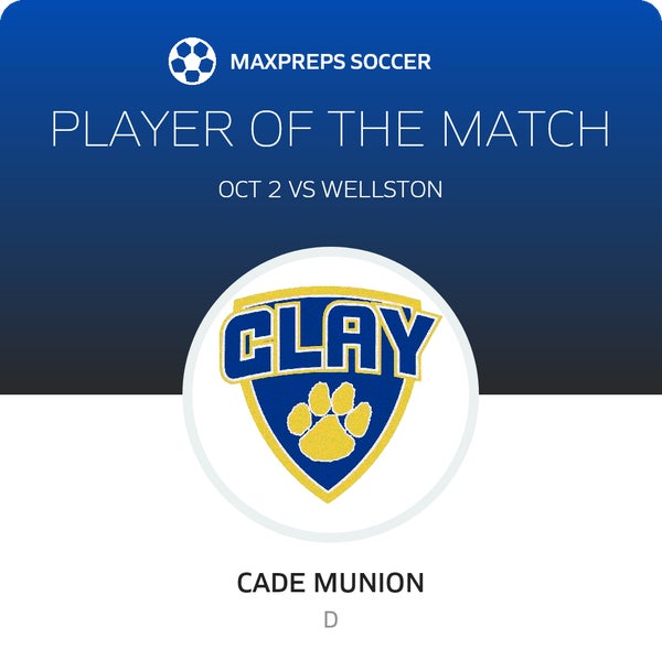 #10 Cade Munion Player of the Game badge