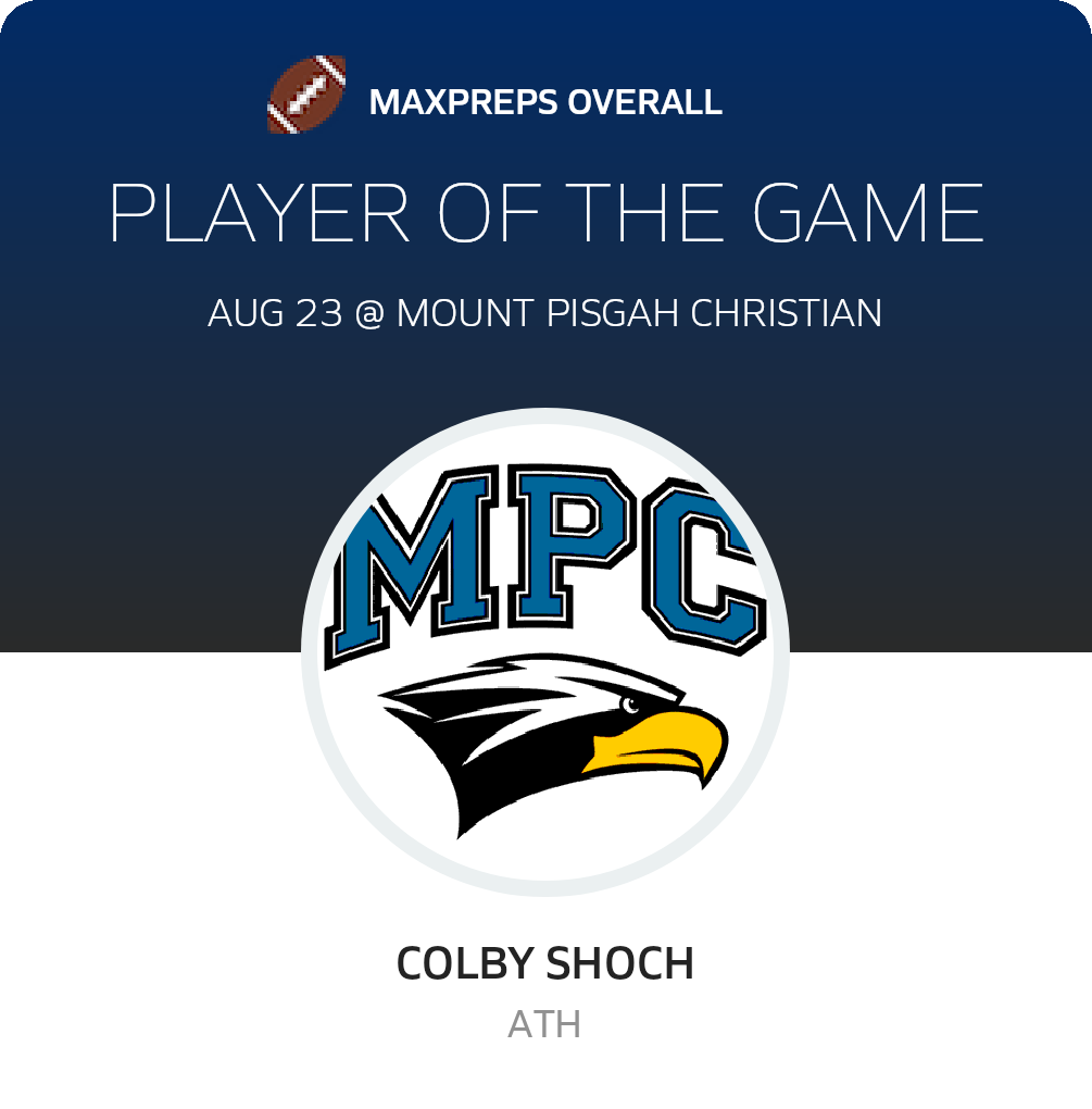 #8 Colby Shoch Player of the Game badge