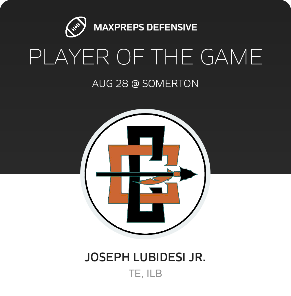 #45 Joseph Lubidesi Jr. Player of the Game badge
