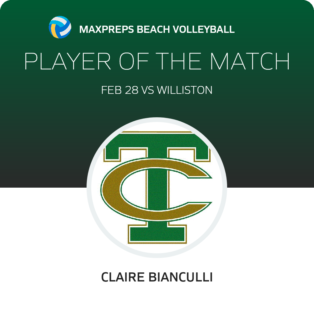 #19 Claire Bianculli Player of the Game badge