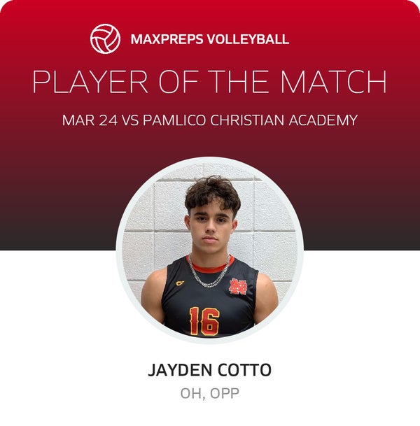 #16 Jayden Cotto Player of the Game badge