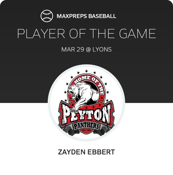 #1 Zayden Ebbert Player of the Game badge