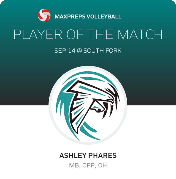 #12 Ashley Phares Player of the Game badge