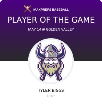 #31 Tyler Biggs Player of the Game badge