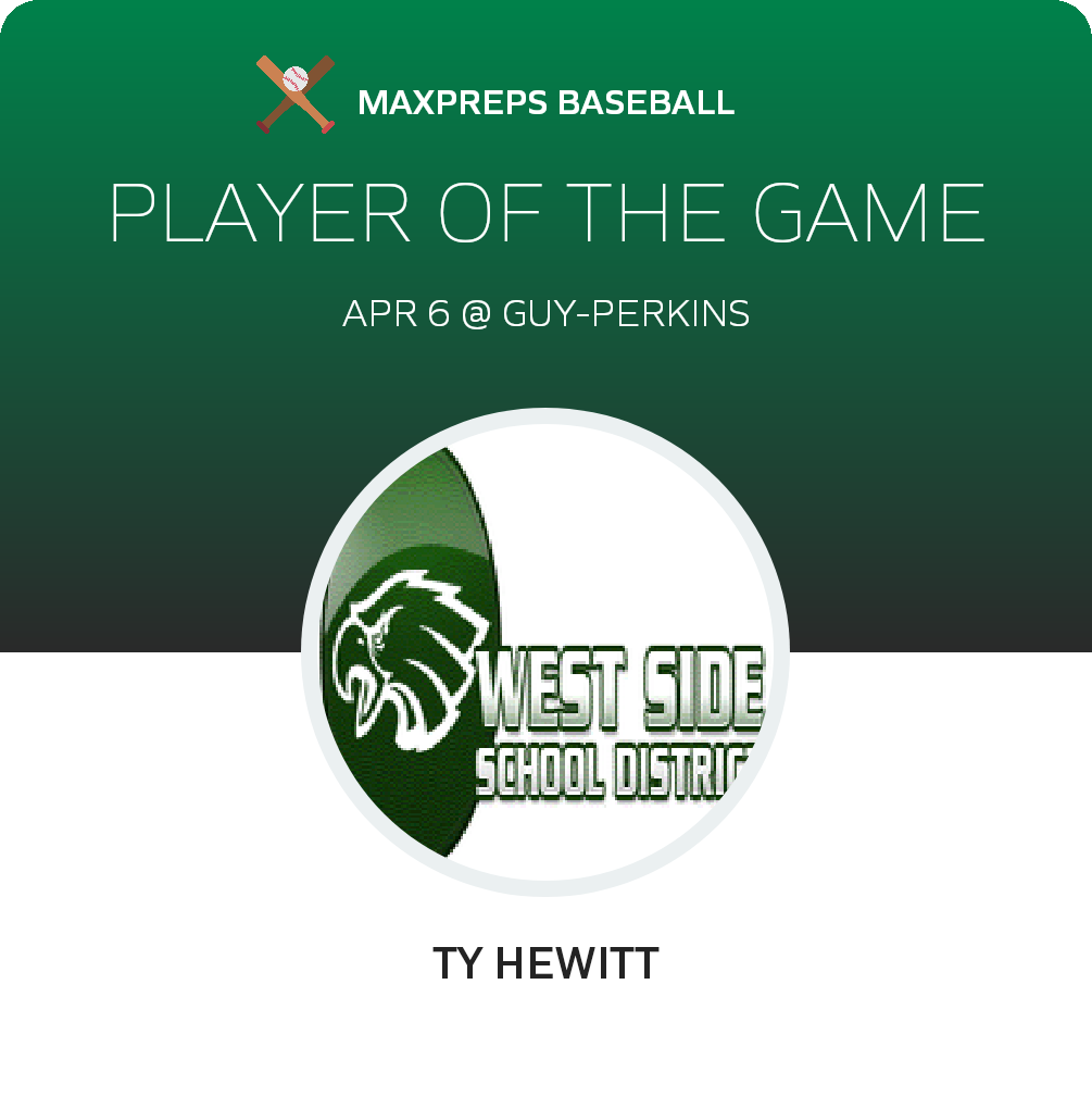 #17 Ty Hewitt Player of the Game badge