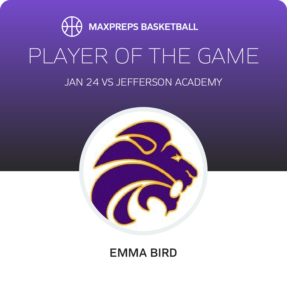 #52 Emma Bird Player of the Game badge