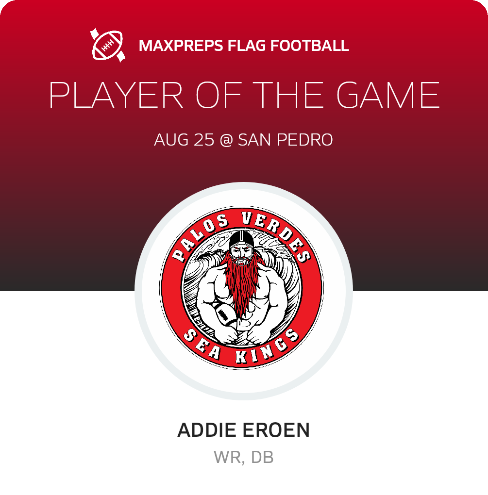 #8 Addie Eroen Player of the Game badge