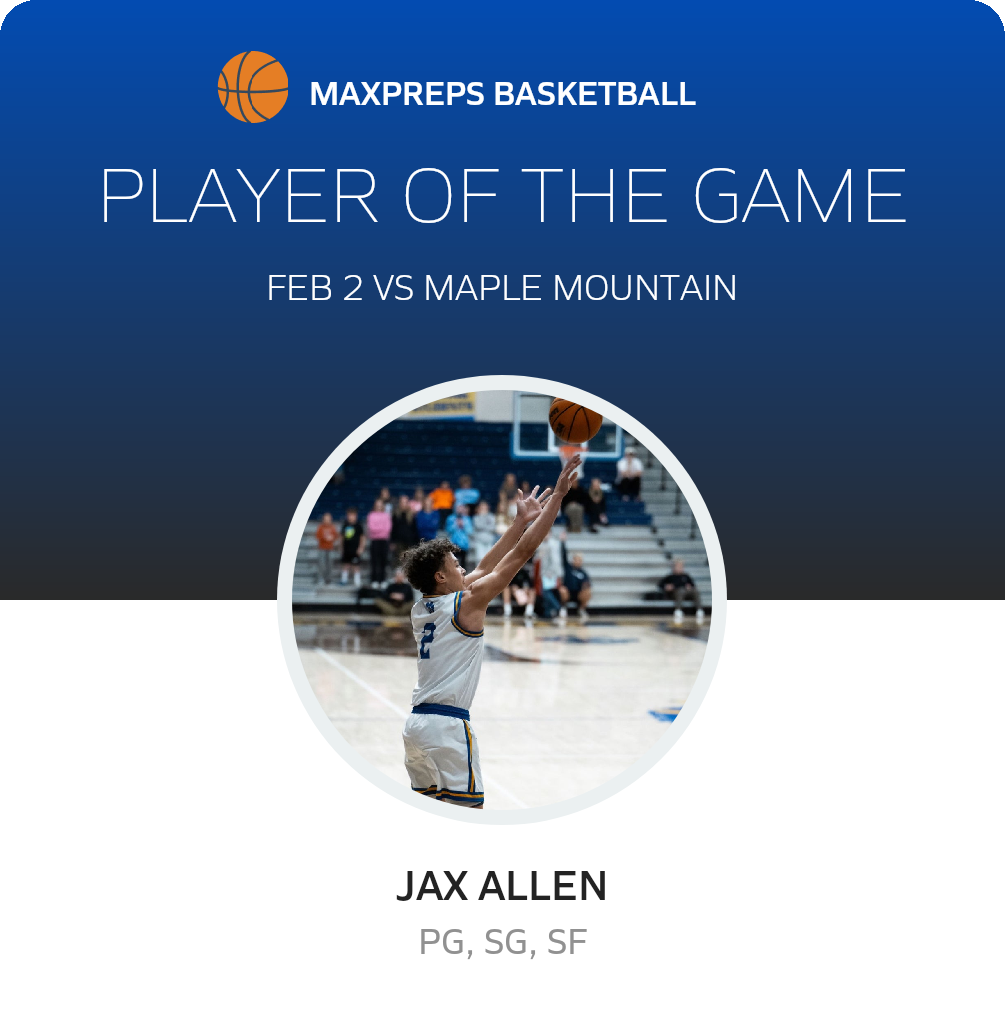 #2 Jax Allen Player of the Game badge