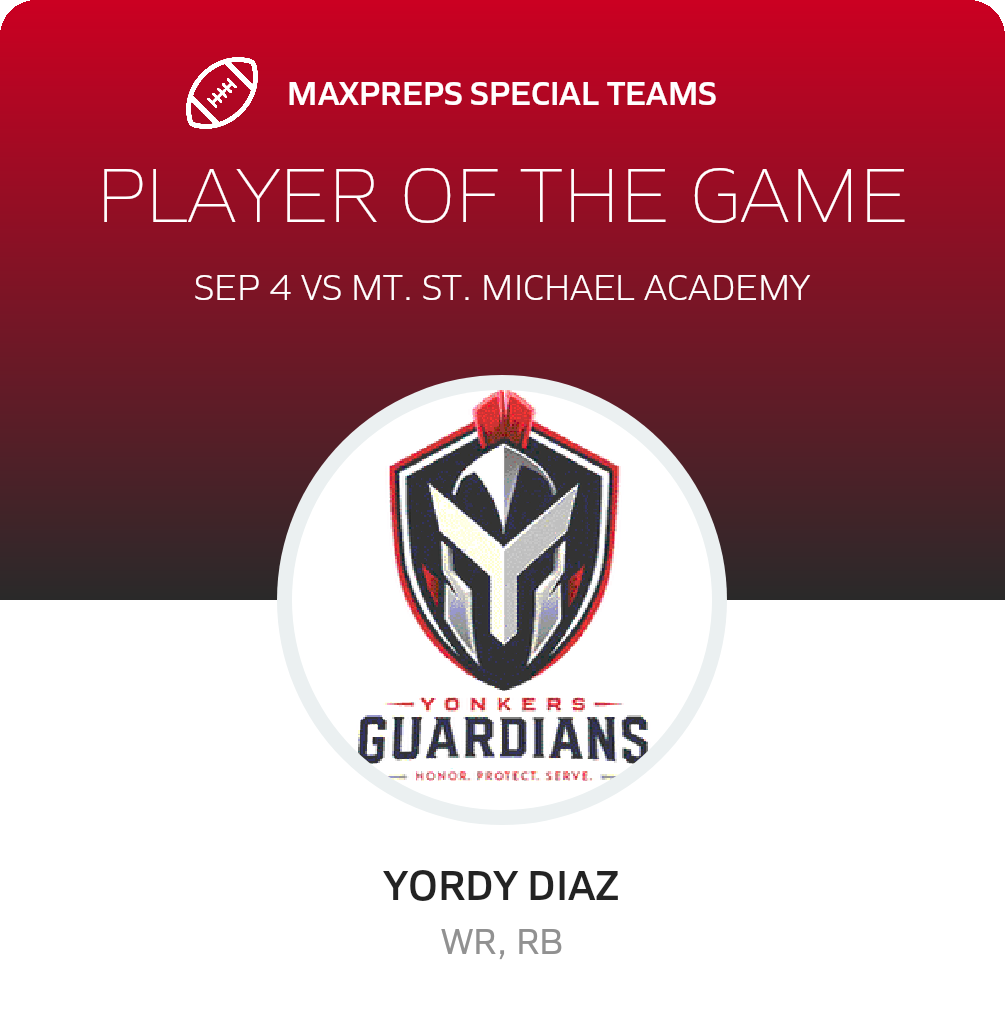 #17 Yordy Diaz Player of the Game badge