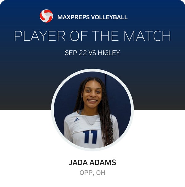 #11 Jada Adams Player of the Game badge