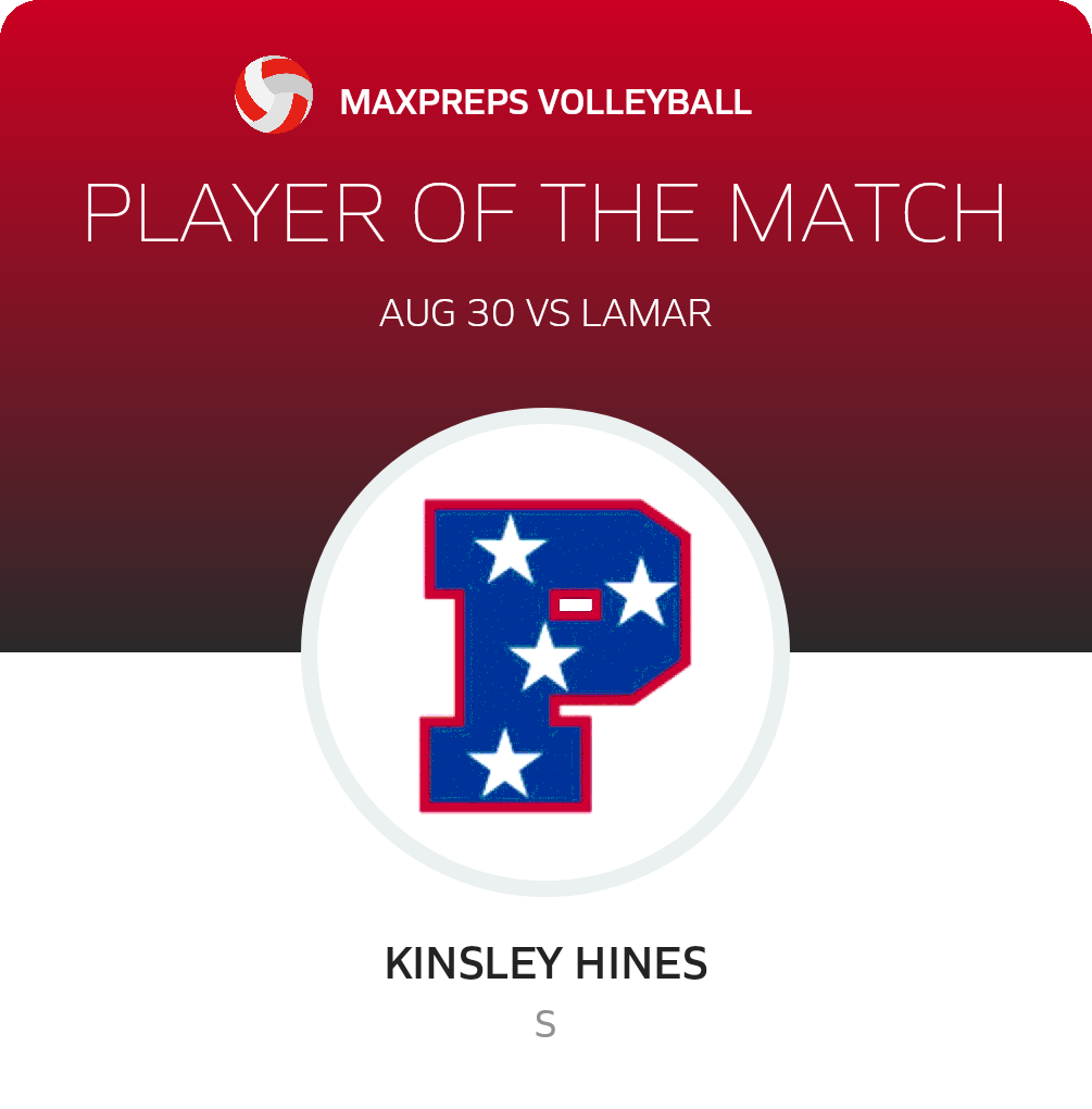 #9 Kinsley Hines Player of the Game badge