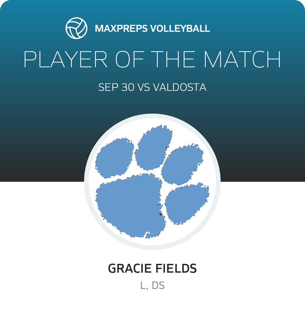 #1 Gracie Fields Player of the Game badge