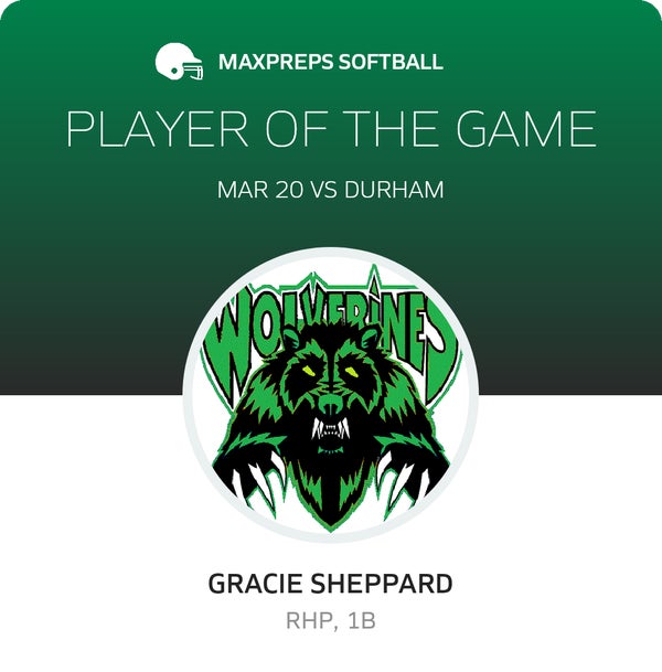 #28 Gracie Sheppard Player of the Game badge