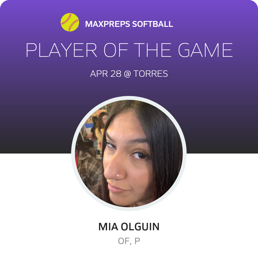 #1 Mia Olguin Player of the Game badge