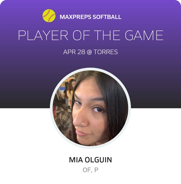 #1 Mia Olguin Player of the Game badge