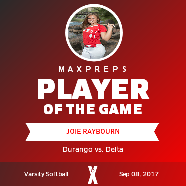 #4 Joie Raybourn Player of the Game badge