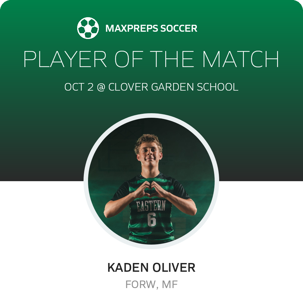 #6 Kaden Oliver Player of the Game badge