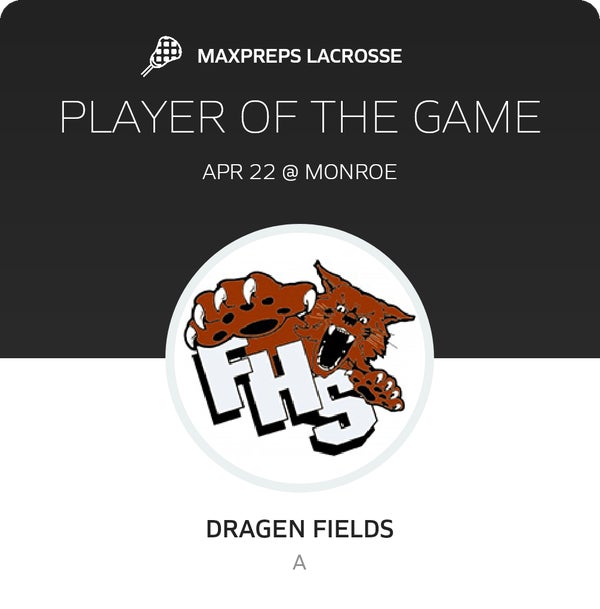 #22 Dragen Fields Player of the Game badge