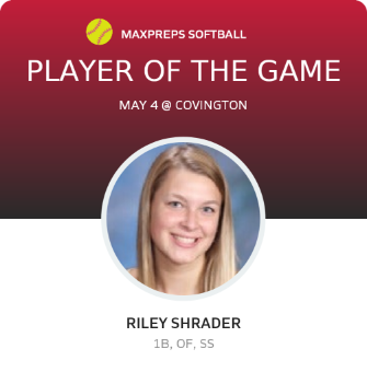 #12 Riley Shrader Player of the Game badge