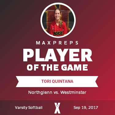 #13 Tori Quintana Player of the Game badge