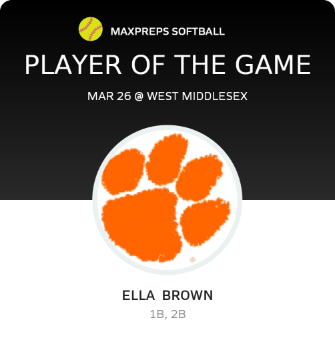 #24 Ella  Brown Player of the Game badge
