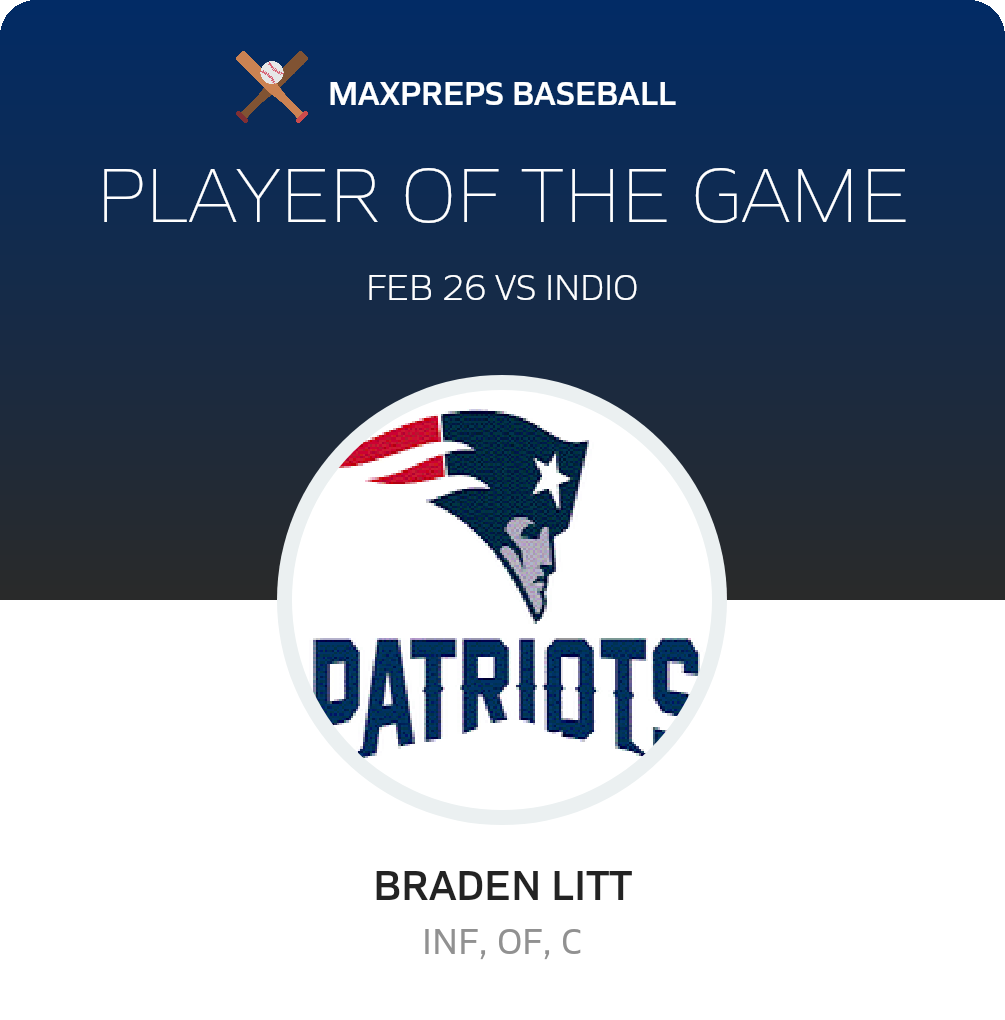#5 Braden Litt Player of the Game badge